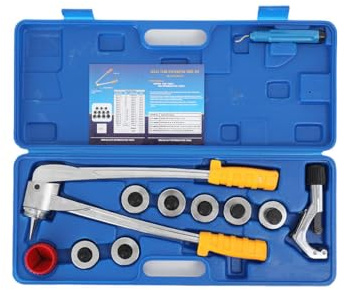 SUDEG Rohraufweiter Satz,3/8,1/2,5/8,3/4,7/8,1,1-1/8 Rohraufweiter Rohrspreizer,Rohr Expander mit 7 Aufweitköpfe für Kupfer Aluminium und andere Weichmetalle