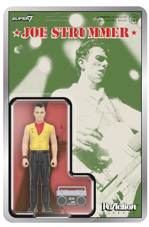 Super7 The Clash Joe Strummer - 9,5 cm The Clash Actionfigur mit Zubehör, Klassische Musik-Sammlerstücke und Retro-Spielzeug