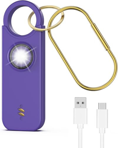 Brifit Notfall Persönlicher Alarm 135dB, Safesound Alarm mit LED Taschenlampe für Kinder/Frauen/Senioren/Student, Wiederaufladbarer Taschenalarm, Extra Fenst -Türalarm, Laut Selbstverteidigung Sirene