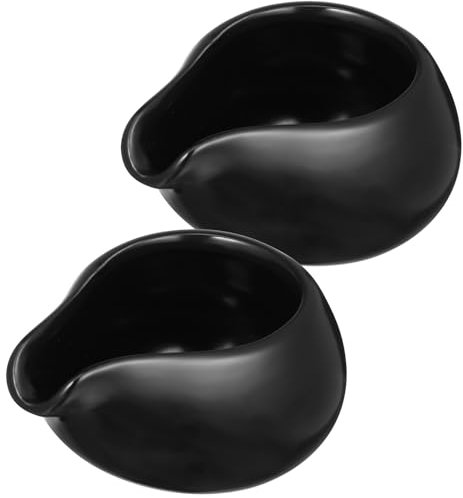 Salsera, juego de 2, salsera de cerámica con bandeja para aderezos de ensalada, crema, caldo, pimienta negra