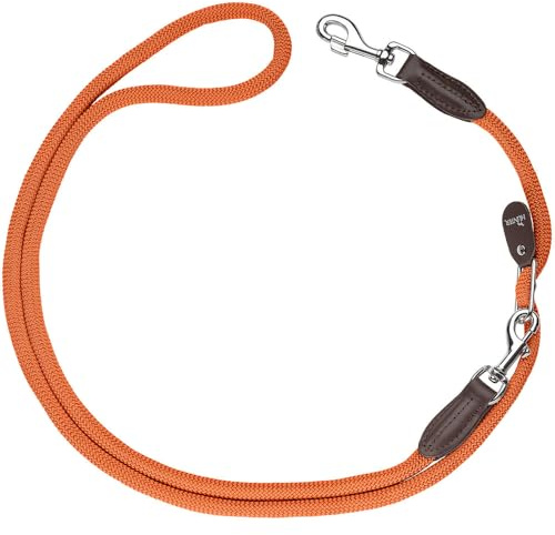 Hunter Vario-Hundeleine Freestyle, Farbe: orange, stufenlos verstellbare Länge, Robustes & griffiges Tau, wetterfest & pflegeleicht, perfekt für Alltag & Training, Größe: 10/200