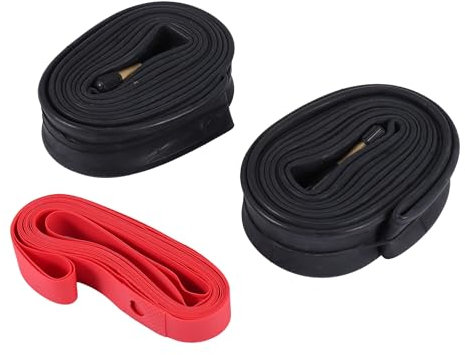 Orolotay 2Pack 700X35-43C Fahrrad Innen mit 2 Felgen Streifen Schrader Ventil Gummi Fahrrad Reifen für 700C Rennrad