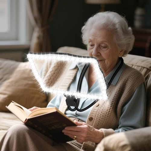 NZQXJXZ 10X Ricaricabile Lente Ingrandimento con Luce, Grandi Lenti di Ingrandimento a Mani Libere per Lettura, Lente di Ingrandimento Flessibile a Collo di Cigno per la Riparazione, Cucito, Anziani