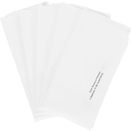 KONTONTY 5pcs Microfiber Record Cleaning Cloth Set White Small Size Dry Cloth for Vinyl Records Cd Disc and Glasses Dust-free Polishing and Anti-static Use for Audio and Visual Equipment