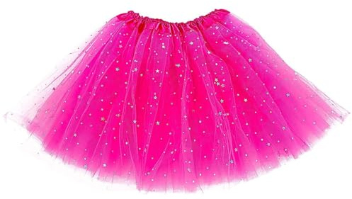 JOOTUEPO Tutu Femme 3 Couches Tulle avec Paillettes Étoiles, Jupe Tulle Femme Adulte Adolescent Parti Ballet Danse Fancy Dress Halloween Costume