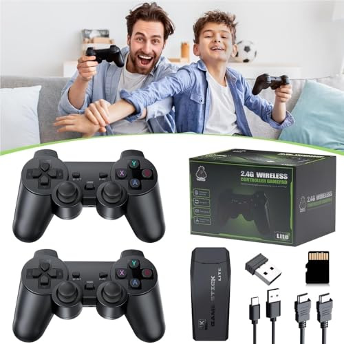 Console De Jeu Rétro avec Plus De 20000 Jeux,Manettes sans Fil for 2 Joueurs,Clé De Jeu TV HDMI Plug and Play,Système De Jeu Vidéo D'arcade Domestique for Le Divertissement en Famille