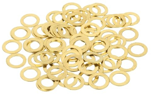 QUARKZMAN 70 Pz Rondelle Piatte Ottone M6, Kit Di Rondelle Schiacciate In Rame Per Bulloni Viti Riparazioni Meccaniche e Outdoor, 6mm×10mm×0.5mm(ID×OD×Spessore)