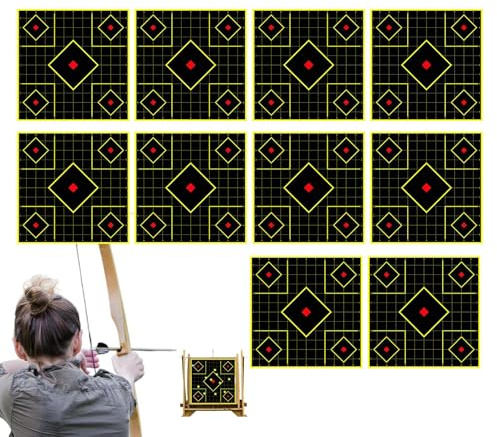 Blancos de Tiro,10 Unidades 30x30 Cm | Objetivos de Precisión - para Práctica al Aire Libre, Entrenamiento en Interiores y Juegos Recreativos en Jardín