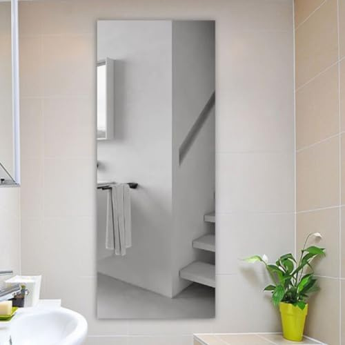 NiuLumea Adesivi da parete a specchio fai da te per soggiorno e bagno, 40 cm x 122 cm, adesivo riflettente da parete in PET, rimozione danni, per tagliare e personalizzare