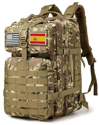 smallrun Mochilas Tácticas Militares 50L Mochila hombre y mujer Impermeable Mochila del ejército Gran Capacidad Mochila Crossfit Plegable Impermeable Mochila Montañismo, Senderismo (VERDE CAMO)