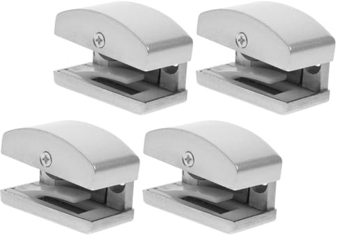 MAGICLULU Accessori per Guide Inferiori Porta Doccia 4 Pezzi in Lega di Alluminio Guide Regolabili Antiusura per Porte Scorrevoli in Vetro per Installazione in Bagno