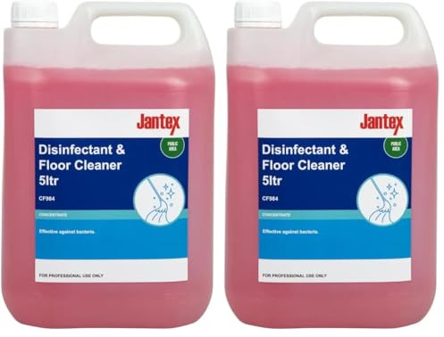 Jantex Professional Multi-Purpose Disenfectant and Floor Cleaner Liquid Concentrate 5 Litre | Makes 200 Litres of Ready-to-Use Lime Scented Solution | CF984 (Pack of 2)