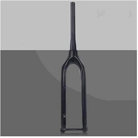 XGSUZNE Forcella Rigida per MTB in Fibra di Carbonio da 26/27,5/29 Pollici con Perno Passante 15x100mm Senza Filettatura, Forcella Anteriore Ultraleggera per Mountain Bike con Tubo Conico