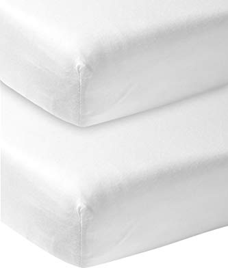 Meyco Spannbettlaken 2er Pack Kinderbett 70x140/150cm Jersey White | 100 % Baumwolle - Oeko Tex zertifiziert - Spannbetttuch - Rundum-Gummizug - atmungsaktiv & hautfreundlich