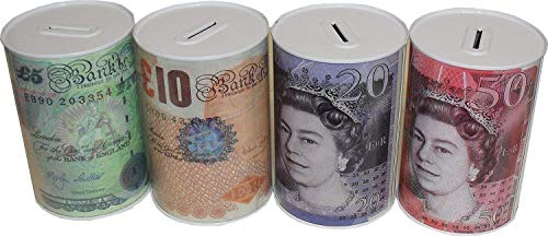 KAV 3 x EXTRA Large Money Tin - H 22cm x W 18cm.- Assorted