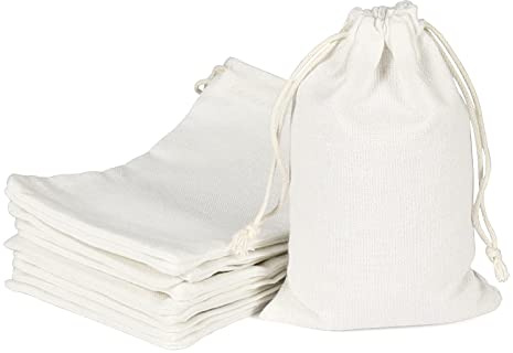 Advantez 20-Pack Cotton Drawstring Bags, 4x6 Inch Muslin Reusable Sachet Bags for Party, Wedding, Home Supplies Storage