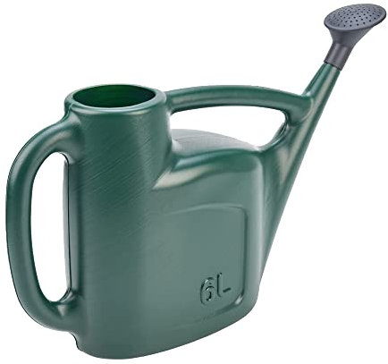 ANGIX 6L Garden Watering Can | Lightweight Can With Double Side Handles And Detachable Plastic Water Sprinkler Rose Head For Indoor and Outdoor Use (Green)