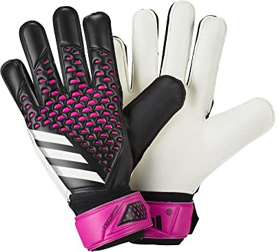 adidas Unisex Goalkeeper Gloves (W/O Fingersave) Predator Training Goalkeeper Gloves, Black/White/Team Shock Pink, HN5587, 10-
