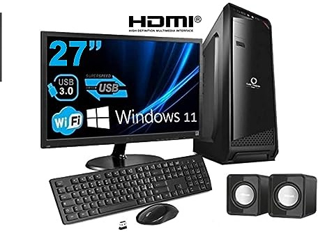 PC Computer Desktop Complet CPU i7 - RAM 16GB - SSD 240GB - Monitor 27
