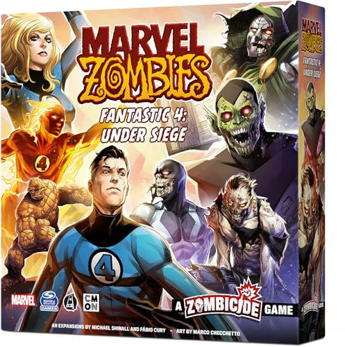 Marvel Zombies Fantastic 4 Under Seige Expansion - Strategie-Brettspiel, kooperatives Spiel für Kinder und Erwachsene, Zombie-Brettspiel, ab 14 Jahren, 1-6 Spieler, 90 Minuten Spielzeit, hergestellt