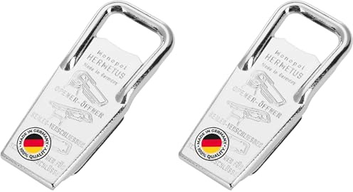 Westmark Flaschenöffner- und verschließer, Kapselheber, Schraubverschlussöffner,3-in-1, Stahl/Gummi, 8,6 x 3,7 x 1,5 cm, Hermetus, Silber/Rot, 61832270 (Packung mit 2)