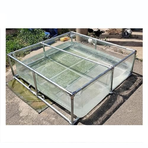 Piscine Fuori Terra, Piscina Con Acqua Limpida Serbatoio Dell'acqua Visivo Con Acciaio Inossidabile Staffa, Facile Da Installare For Pescare Koi Frutti Di Mare (Color : Clear, Size : 200X150X60CM)