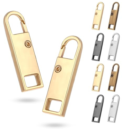 DIVINA VITAE 8PCS Zip Pull, 4 Colors Replacement Zipper Pull Repair Kit Universal Zipper Fixer Repair Accs for Luggage Clothing Suitcase Purses Zipper
