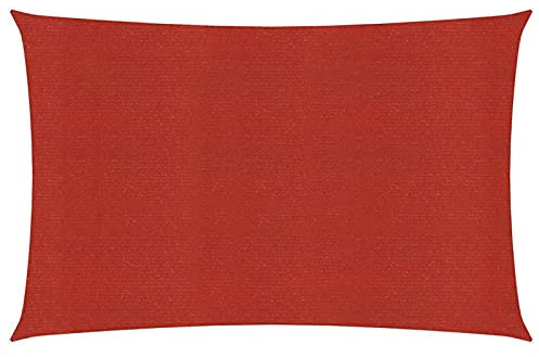 ZEYUAN Sonnensegel, Sichtschutz Balkon, Balkon Sonnenschutz, Sonnenschutzsegel,Regenschutz Balkon, Seitenmarkise, Sichtschutz Terrasse, 160 g/m² Rot 2x3,5 m HDPE