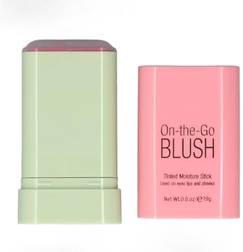 Blush Stick, Cream Blush Stick Application Facile Mat pour les Joues (1#rose timide)