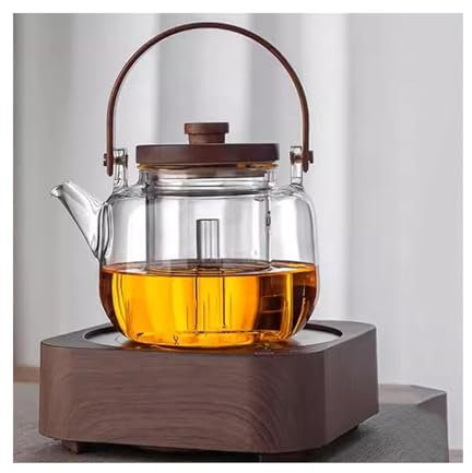 Tetera para té Tetera de Vidrio de Gran Capacidad, pequeña Estufa eléctrica de cerámica, Juego de Tetera for el hogar, Tetera hirviendo, Estufa de té para Hojas de té Sueltas