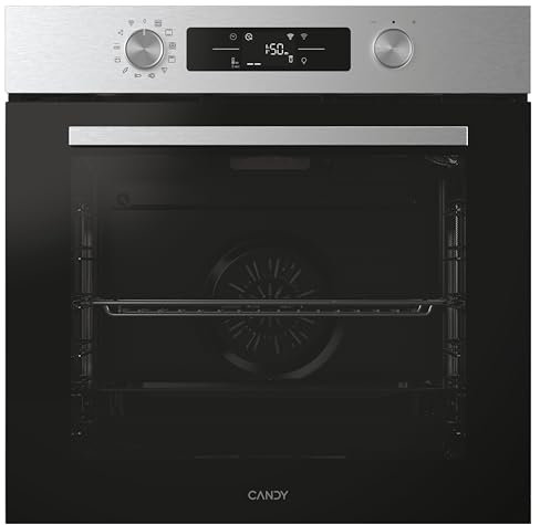 CANDY - Four Encastrable à Chaleur Tournante - Pyrolyse/Hydrolyse - 6 Niveaux de Cuisson - Classe Énergétique A++ - Cavité XXL (78L), Porte Froide, Pyrolyse, WiFi - Noir - 59,5 x 59,5 x 56,8 cm