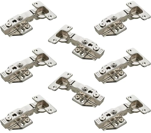 SOTECH 8 Stück SOFT-CLOSE Topfbänder 105° Eckanschlag T48 | mit Schnellmontage-KLIP Topfscharniere inkl. Montageplatten mit Exzenterverstellung Topfband mit 3D Verstellung