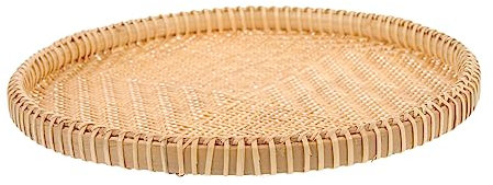 Ciieeo Cesta de Bambú Marrón para Servir Alimentos Función Decorativa y Drenaje Adecuado para Snacks y Uso en Cafeterías o Restaurantes
