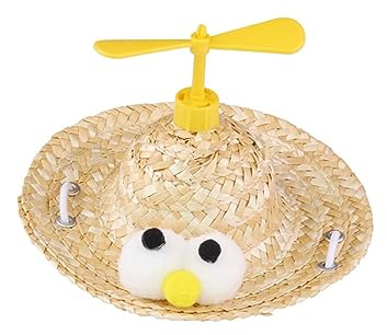 BESPORTBLE Sombrero De Paja para Perro De Bambú y Paja Forma De Libélula Adorable para Paseos Verano Talla