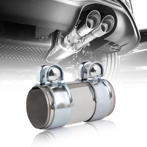LALAGO Abrazadera de Tubo de Escape Ø60 mm, Abrazadera de Banda de Escape, Conector de Tubo de Escape, Abrazadera Universal con 2 Abrazaderas de Escape (Ø 60mm / L: 125mm)