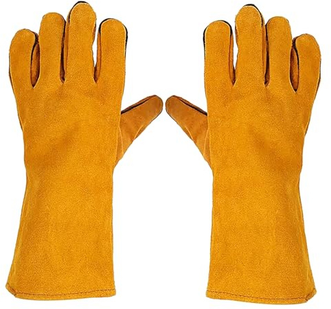 UPKOCH Guanti da Lavoro Protettivi Lunghi Fino al Polso Fodera in Cotone Confortevole Resistenti per Giardinaggio Costruzione Cortile e Uso Intenso