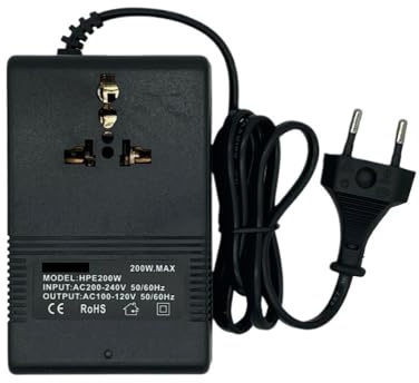 KKCZOFMJ Convertidor de Voltaje de 200W, 300W, Transformador de 220V a 110V, Transformador Reductor, convertidor de Voltaje, Adaptador de Viaje de 110VAC a 220VAC(200WEU220Vto110V)