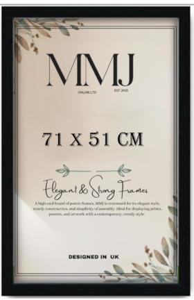 New Classic 71x51cm (28x20 Inch) Black Picture Frame – Poster, Photo, Certificate & Jigsaw Puzzle Frame for Wall | Modern Home, Office, Living Room Décor Z-02