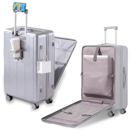 Gets 20 Inch Carry on Luggage with Wheels Airline Approved ABS+PC, Silver
