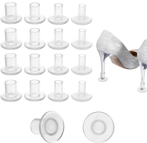 Giantree 8 Paar Absatzschoner High Heels, High Heel Protection Fersenschutzkappen Stöckelschuh Absatzschutz Rutschfest Sohlenschutz Fersenpolster für Hochzeit Gras Unebene Böden Transparent X S M L