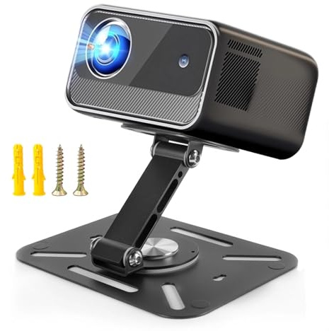 Dwitkul Support pour Projecteur Rotatif 360 Degrés avec Interface vis 1/4 Pouce Support Universel pour Vidéoprojecteur pour Mini Projecteur Bureau Mur Plafond Usage Multifonctionnel (Noir)