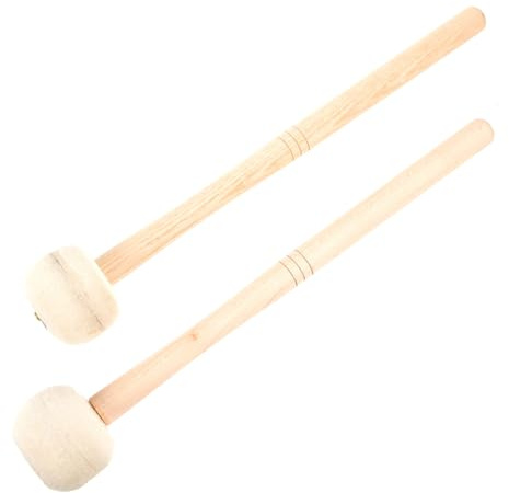 CLISPEED 2piezas Baqueta del Ejército Baquetas de Madera de Fieltro Antideslizantes para Timbales Percusion para Principiantes