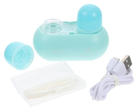 WATIIFUFU Pulitore per Lenti Elettrico Blu in Pvc, Rimuove senza Danneggiare, Aspetto Bello e Adorabile, la Pulizia Quotidiana delle Lenti