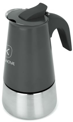 KASANOVA Caffettiera induzione 2 e 4 tazze (Grigio, 180, Millilitri)
