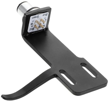 Homoyoyo Headshell mit Stabilem Zuverlässigem Support aus Aluminiumlegierung für Plattenspieler in Schwarz als Ersatzgehäuse für Tonabnehmer und Plattenspieler Zubehör