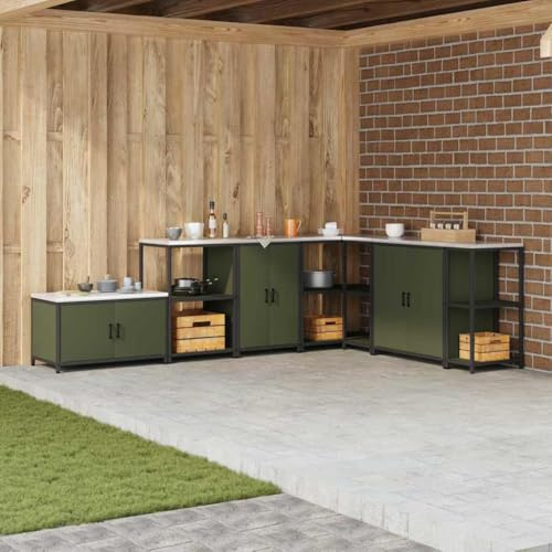 Genérico Almacenamiento de Cocina Verde Oliva 60 x 50 x 92 cm Acero,Mobiliario,Armarios y Almacenamiento,Armarios de Cocina,874992