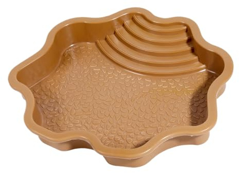 Reptilbadbassäng – 29x27x4,5 cm lång skål, robust ABS-vattenkar, sköldpaddsbadplatta med klätterstege ochlättstädad design | Vatten- ochmatskål för sköldpadda, ödla, gecko ochterrarium
