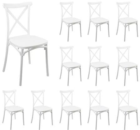 Pack 12 Sillas para Catering Apilables Charlotte 50x44x87.5cm 7house