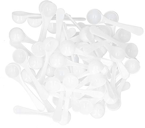 Saluaqui Cuillère Doseuse 5 Ml Cuillères en Plastique 5 Ml B 50 Pièces Ensemble de Cuillères Doseuses en Plastique pour Fournitures de Jardinage d'engrais en Poudre Médicinale - Léger