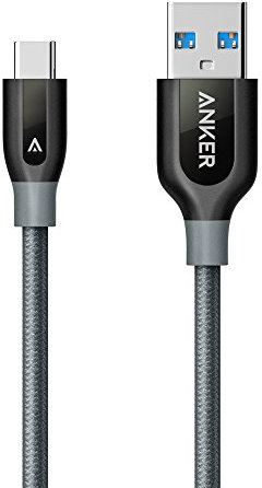Anker PowerLine+ 90cm USB Kabel auf USB C Kabel 3.0, sehr Beständig für USB Typ C Geräte Inklusive iPhone 16/15, Galaxy Note 10/Note 9/S10+/S10, Huawei, LG V30, Smartphone usw. (Grau)